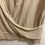 We The Free People Womens Top Shirt S Small Beige Embroidered Back Open Front Photo 2