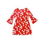 Boden Women's Miriam Red White 3/4 Bell Sleeve Fit‎ Flare Floral Dress Size 14 Photo 5