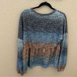 Farmers Market Peplum Sweater Stripe Ombré Fall Winter Romantic Long Sleeve Gray Size L Photo 6