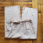 Jaclyn Smith  Summer Crepon Wide Leg Belted Linen Pants Tan Size Large Photo 5
