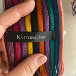 Boho Rainbow Knit Fringe Wool Blend Striped Knitting Inn One Size Purple Photo 5