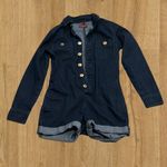 7 For All Mankind  Dark Denim Romper with Gold Buttons Photo 1