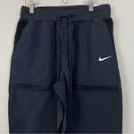 Nike NWT Black Faux Fur High Rise Loose Fit Pants Size Medium Photo 3