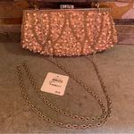 Nordstrom  evening Formal bag, purse, sparkly Beaded Blush Clutch Rtl $99 Photo 5