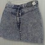 Color Block Denim Mini Skirt Blue Size 27 Photo 1