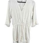 Piyama Romper White Lightweight Ruffle Drawstring Waist Bridal Resort XS Photo 0