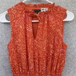1. State  Women's Maxi Dress Orange Tiered Sleeveless Size XS Keyhole Smocked Photo 12