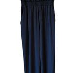 Lola Grace Navy Blue Spaghetti Strap Jumpsuit Wide Leg Elastic Waist Casual F38 Photo 0