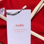 ANDIE NWT The Bells Sporty Chic Poppy Red With White Trim Bikini Top Extra Large Photo 10