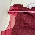 JS Collections  Embroidered Blouson Midi Dress In Sangria Size 12 Photo 11