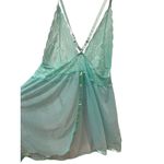 Women's Aqua Lace Sheer Babydoll Slip Chemise Lingerie Plus Size XXL Sexy Blue Photo 5