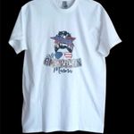 Gildan ALL AMERICAN MAMA Short Sleeve White Tee with Patriotic Design Brand new. Photo 3