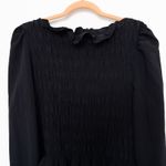 H&M Womens Top M Black Smocked Long Sleeve Off Shoulder Dark Romantic Whimsigoth Photo 2