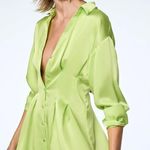 ZARA Satin Effect Shirt Dress Photo 1