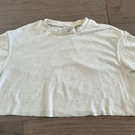 Divided  Cropped Textured T-Shirt White Size Medium Photo 0