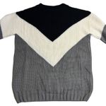 Chevron Knit Sweater‎ Pullover Long Sleeve Color Block Winter Warm Top Small Gray Photo 1