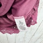 Sophie Rue Shirt Women Size Large Burgundy Lace Trim Detail Long Sleeve Blouse Photo 2