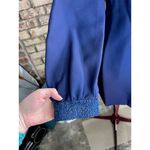 dress high neck long sleeve beaded blue knee length blue Size M Photo 2