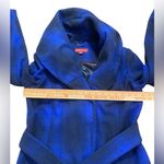 Merona  Blue Plaid Women's shawl collar belted Coat Photo 10