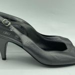 vintage NEW Bruno Magli kitten Heels Silver dress shoes peep toe Leather Size 7 Photo 0