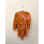 Farm Rio NWT Banana Floral Linen 3/4 Sleeve Romper Pink/Yellow Women's Size S Photo 3