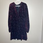 Adrianna Papell Women's Dress Burnout Velvet Holiday Whimsigoth Christmas Red Burgundy Leaf 16 Photo 3