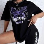 SheIn Butterfly Graphic Tee & Biker Short Set Photo 0