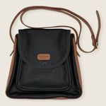 Courreges Duotone Brown Black Small Snap Flap Adjustable Crossbody Bag Photo 0