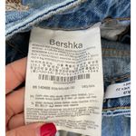 Bershka  High Rise Straight Snake Stripe Denim Jeans Blue Beige Size 00 Photo 6
