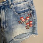 Garage Festival Floral Distressed Denim Jean Shorts Sz 1 Photo 1