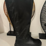 Lisa Vickey Black Tall Faux Leather Boots Size 6 Photo 0