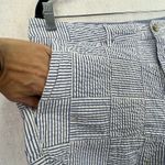 L.L. Bean Womens Favorite Fit Seersucker Patchwork Shorts Blue White 12 Mid Rise Photo 4