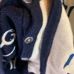Christopher & Banks Vintage  Navy & Cream Cat Cardigan Size S Photo 3