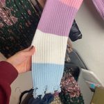 Jolie & Joy Size Large Distressed Striped Ribbed Knit Sweater Purple Blue Pink Photo 3