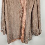 Retrofete Gabrielle Robe Dress in Nude Silver Sequins Size XS *Missing Belt* Tan Photo 2