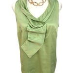 The Limited  Satin Green Blouse Women’s Size S Top Sleeveless Statement Ruffle Photo 1