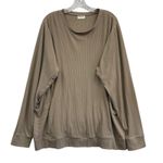 Tommy John Women's Ribbed Lounge Top Long Sleeve Relaxed Fit Pullover 2XL Tan Size XXL Photo 0
