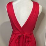 Felicity & Coco stunning coral magenta soft deep V neckline high low dress XS/S Pink Photo 3