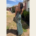 Windsor Elegant Green and Silver Evening Gown Photo 1