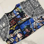 Love Culture  Cathedral Stained Glass Short Sleeve Crop Top Shirt Women’s Large Photo 5