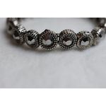 Source Unknown Gothic Black Crystal Silver Tone Metal Stretch Renfest Party Like New Bracelet Photo 1