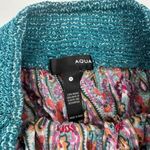 AQUA hi rise bohemian print elastic waist boho Gypsy shorts teal small Photo 2