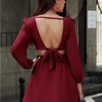 SheIn Deep Red Long Sleeve Dress Photo 1