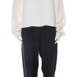 Joseph NWOT  Black &‎ Off White Matt 100% Silk Harem Pants Harlem Jumpsuit Size M Photo 0