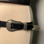 ZARA Black Double Buckle Leather Belt size 90 western cowgirl boho festival Photo 3