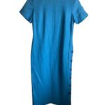 Talbots VTG Women Irish Linen Midi Dress 4 Blue Sheath Career Timeless Classic Photo 10