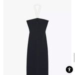 ZARA NWT  Stretch Bow Midi Dress /  Black and White Halter Dress Size Small Photo 8