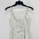 Madewell  Sleeveless Square Neck Pleated Romper Italian Ivory Pinstripe US 00 NWT Photo 10