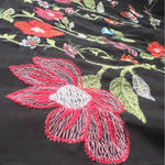 ZARA  embroidered SILK Blouse top Black MEDIUM NEW Photo 3