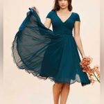 Dress the Population  Corey Dress, Fit & Flare, Blue/Green Pine, Medium 8/10, NWT Photo 0